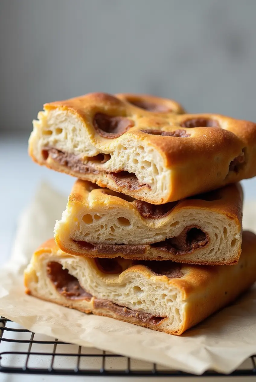 cinnamon roll focaccia fresh from oven
