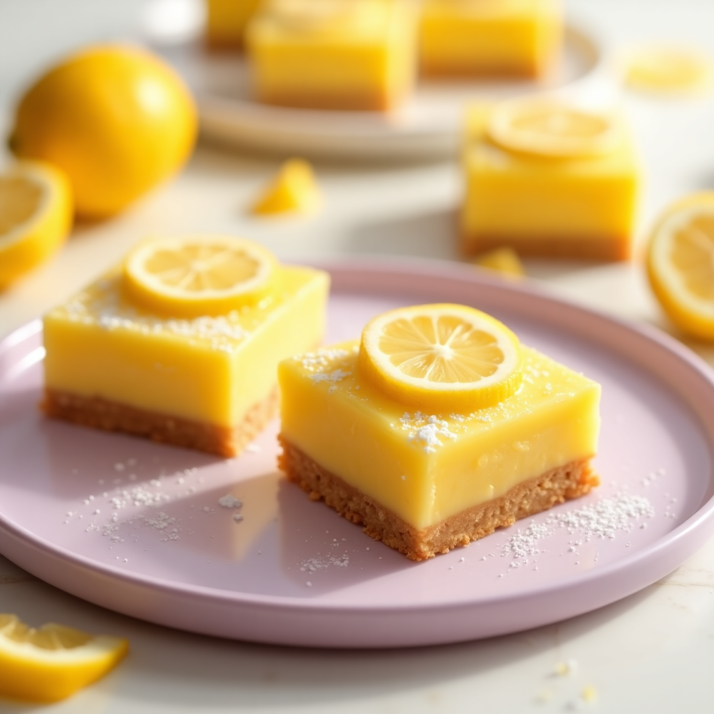 Home Page 2 Lemon protein bars stacked with bright lemon